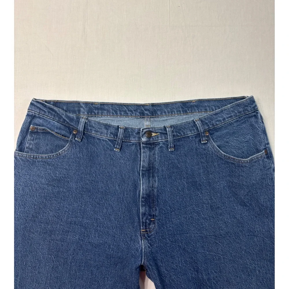 Wrangler Premium Quality Mens Blue Denim Straight Leg Jeans 44x30 1097FXVMD